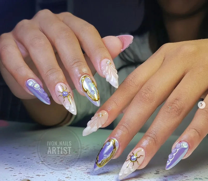 Diseño de uñas realizado por Ivon Nails Artist